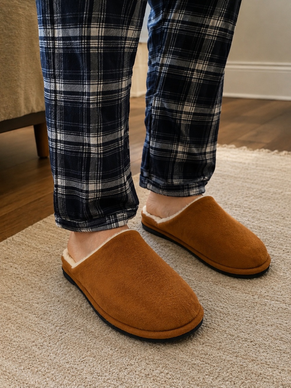 Dr. Comfort Men’s Camel Cozy Slip-On Slippers – Size 10 Wide – New Without Tags